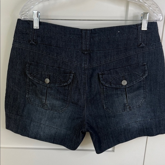 Women's Dark Blue Denim Shorts - Picture 3 of 4
